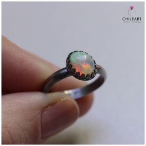 Opal z Etiopii i srebro - pierścionek 2891 - ChileArt